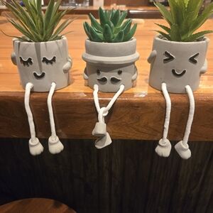 Happy Little Artificial Plants with Rope Legs